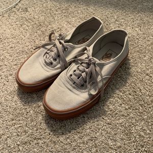 Gray and brown Vans